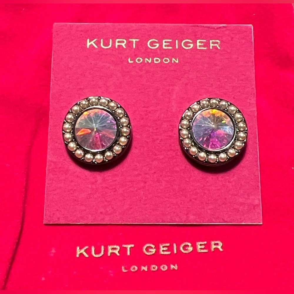 Kurt Geiger London Octavia Large Stud Earrings NWT in Dustbag